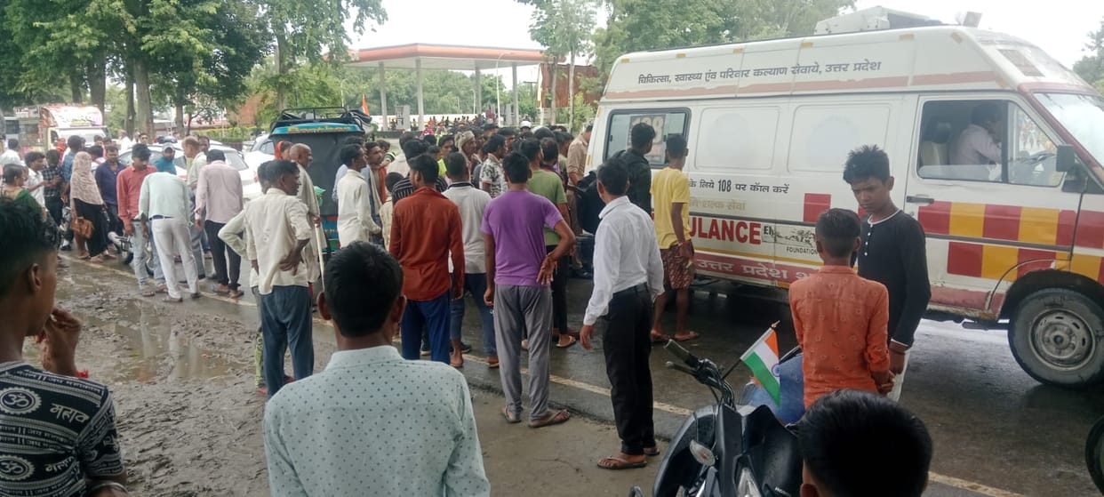 Heavy collision between small elephant and bike, eight injured