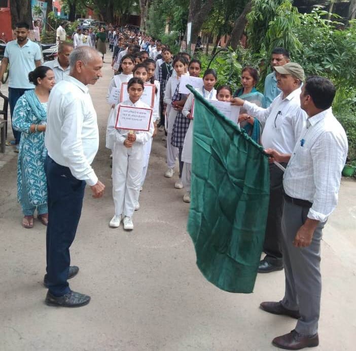 Girl students took out a rally and created awareness about voting.