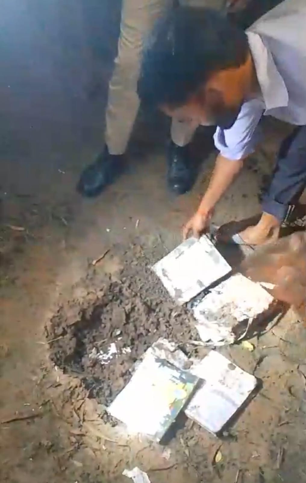 Text books and mid-day meal rations were buried in the school premises, villagers caught them