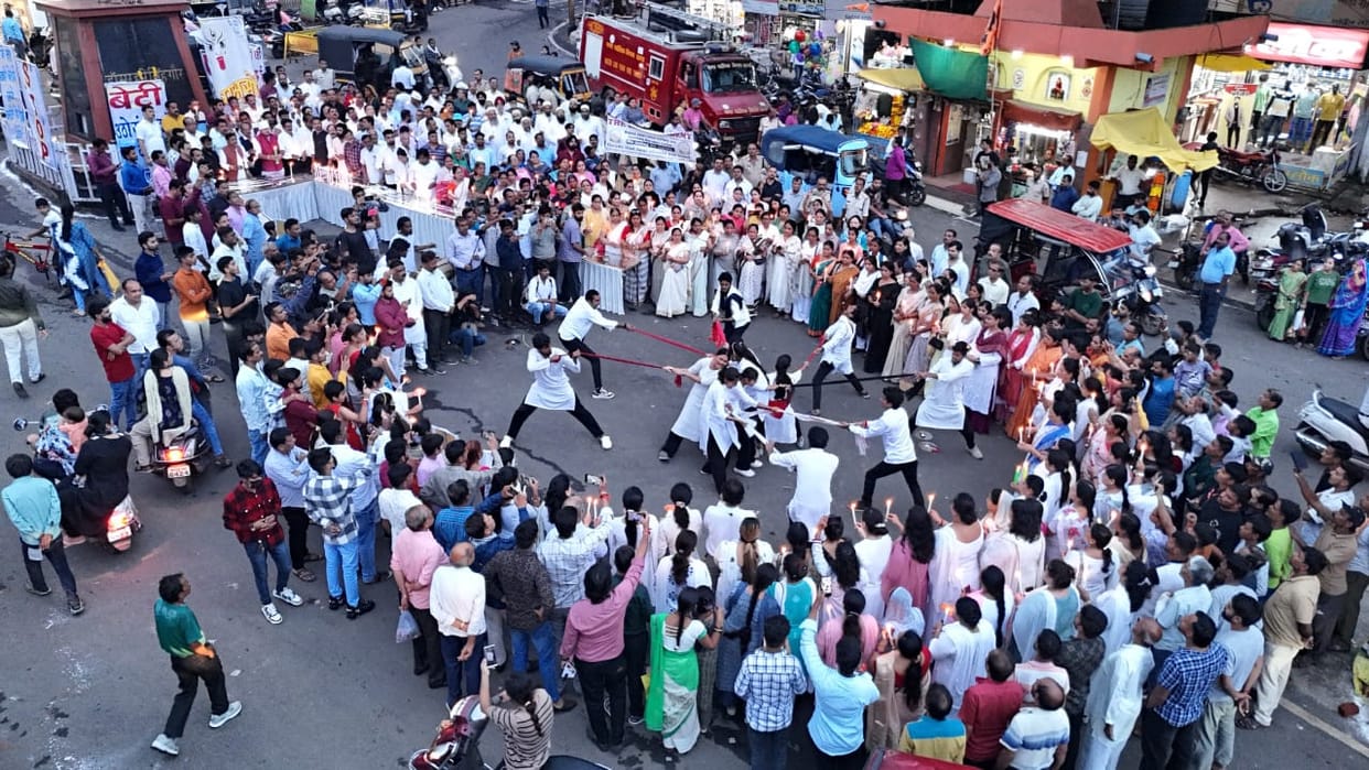 Women of Sagar took out a candle march against the increasing violence and atrocities on women