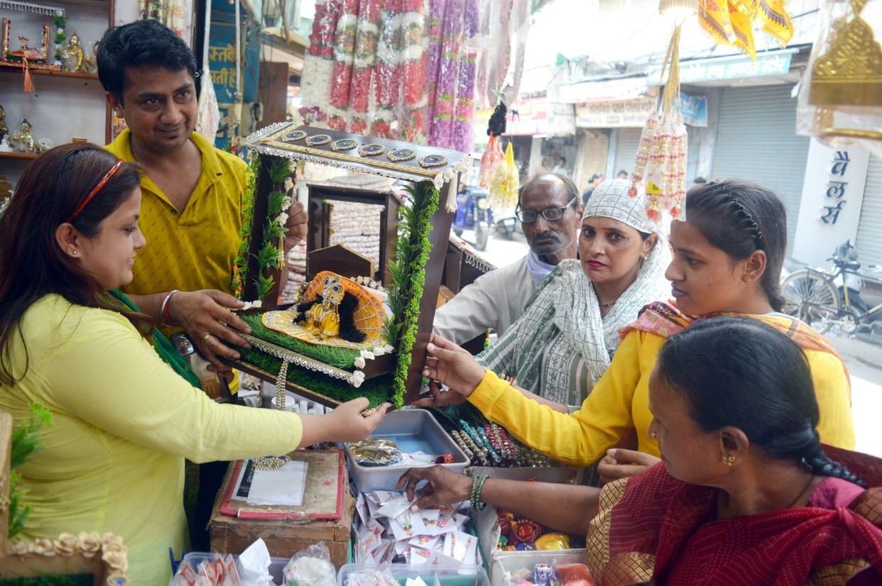 Temples decorated on Janmashtami