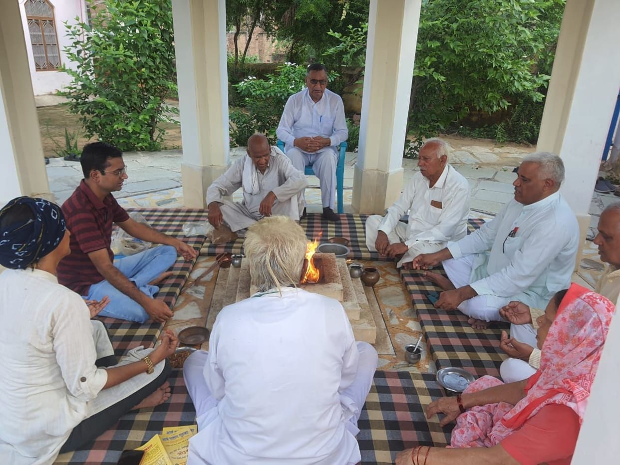 Havan performed in Arya Samaj on Shri Krishna Janmashtami festival
