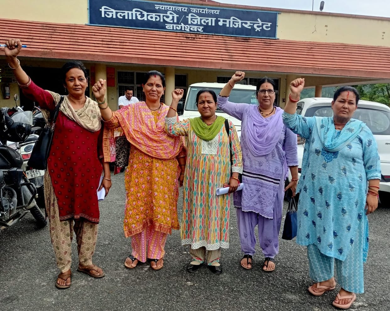 Anganwadi workers demonstrated with eight demands