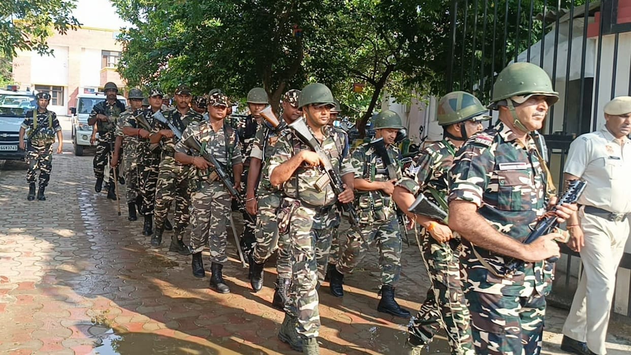 Police and paramilitary forces took out a march