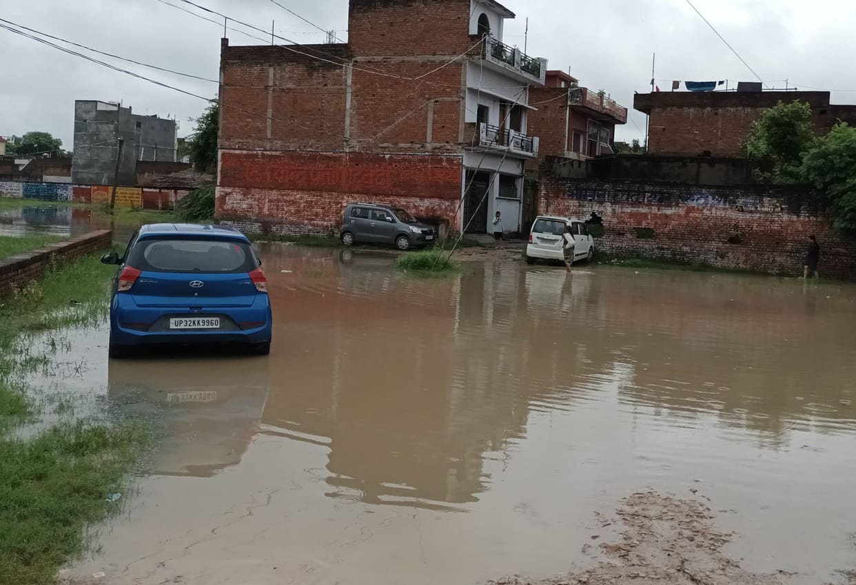 Rain spoiled the situation, waterlogging everywhere including roads and streets.