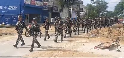 In view of elections, police and SSB took out flag march in three sections