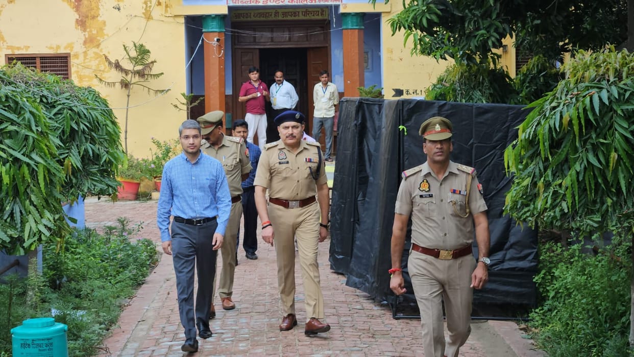 Amidst tight security, 5398 candidates took the police recruitment examination.