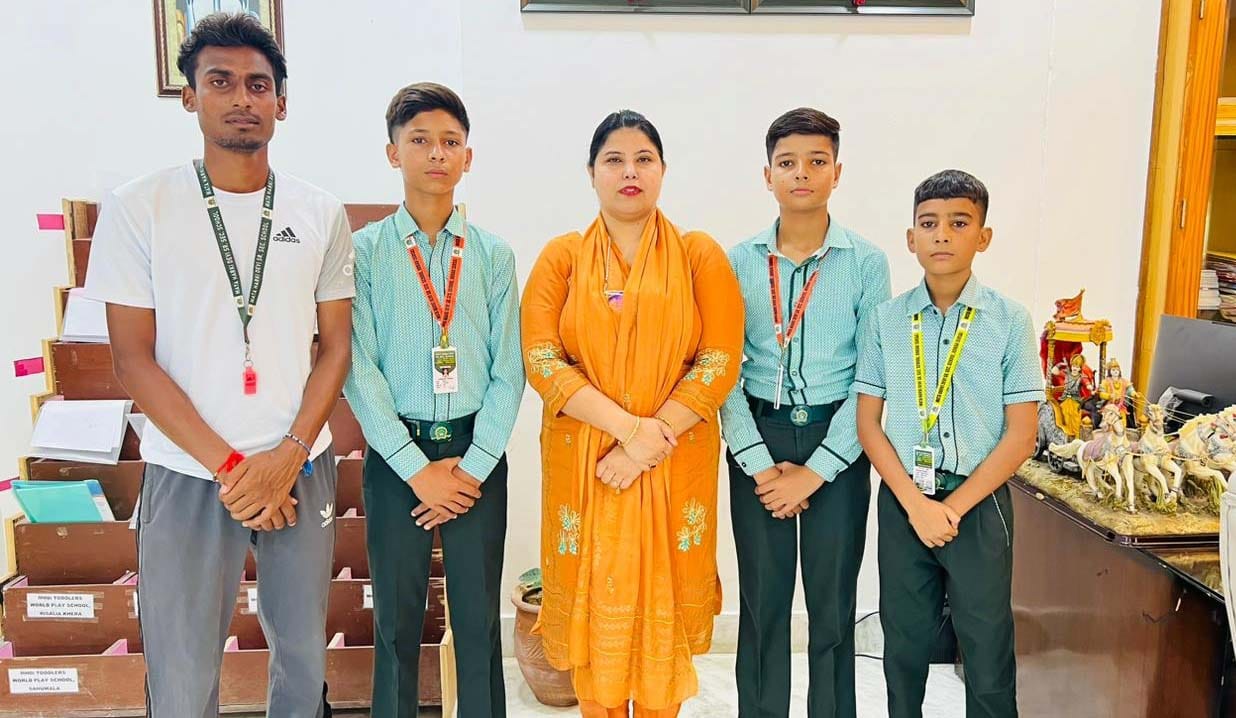 Three players of Mata Harki Devi School will show their strength in the state level football competition