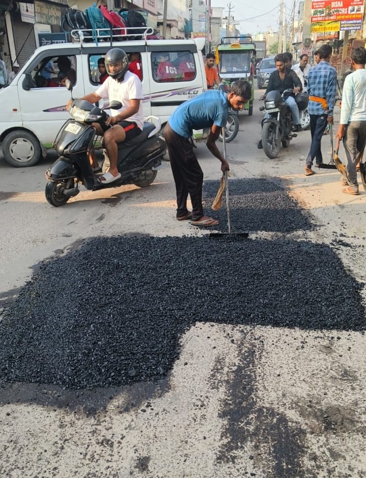 Officials took notice of potholes, patchwork started