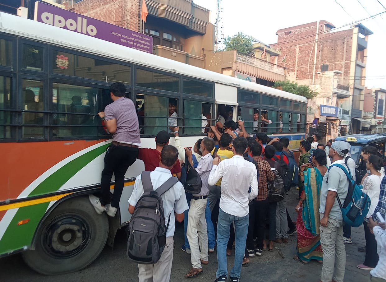 Had to give exam even to go home, jostle for seats in buses
