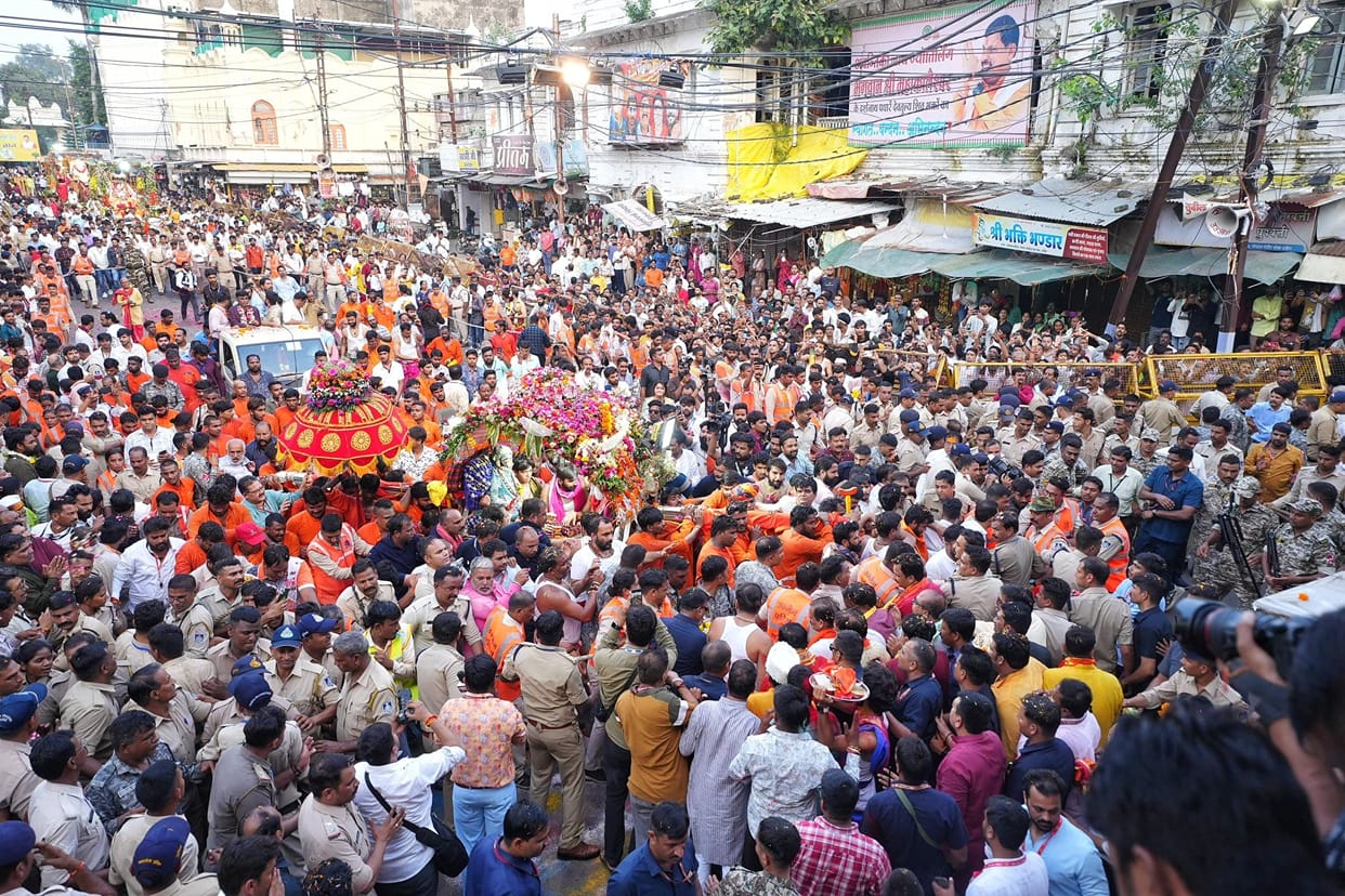 Royal ride special...even today Baba Mahakal's palanquin wreaks havoc with a coconut and leaf-stick.
