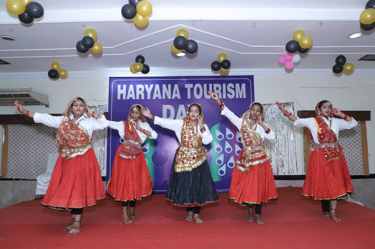 Children showed talent in drawing, rangoli, essay and dance competitions.
