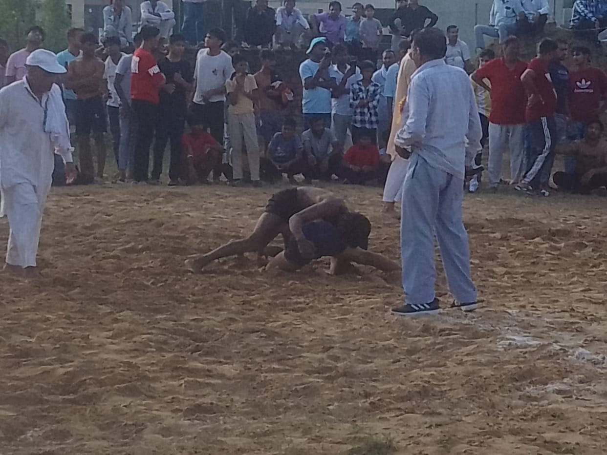 Wrestlers showed their strength in wrestling dance