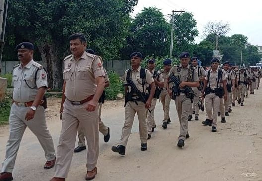 Police increased vigil, took out flag march