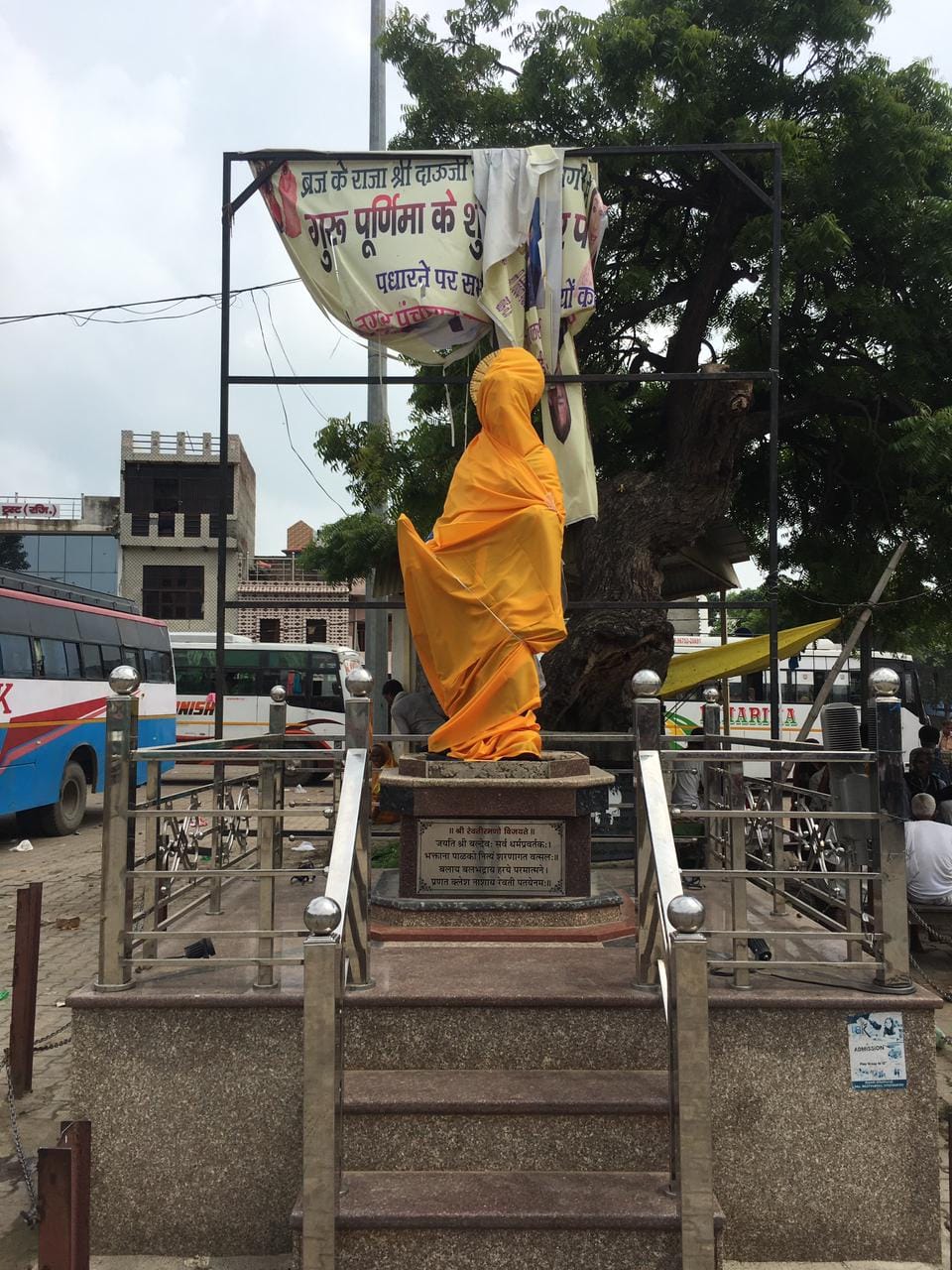 Dauji's statue at selfie point damaged