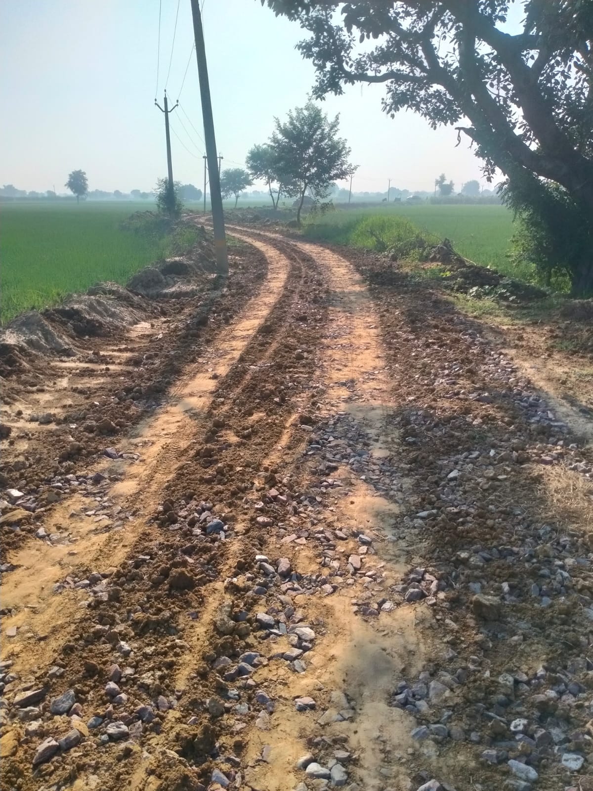 Tappal: Soil was used instead of dust in road construction, villagers got angry