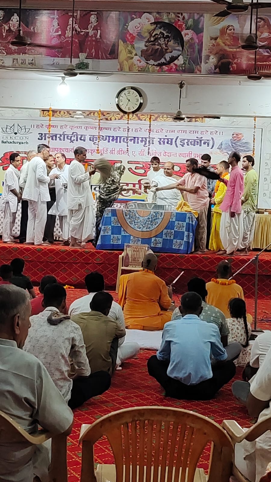Devotees dance on Hare Rama, Hare Krishna in Nand Utsav