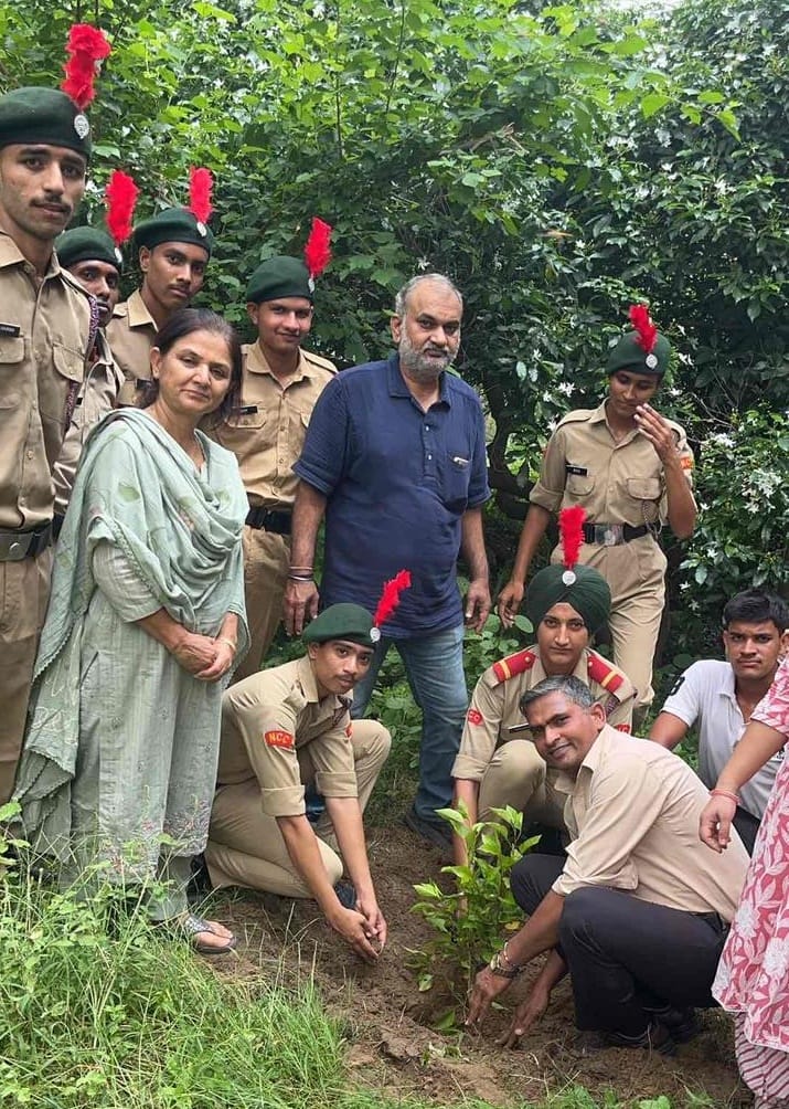 Plantation campaign conducted under the aegis of NCC Forest Haryana Battalion