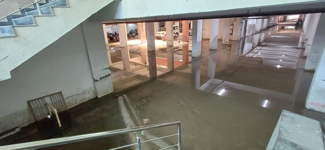 Water drainage started from subdivision office basement