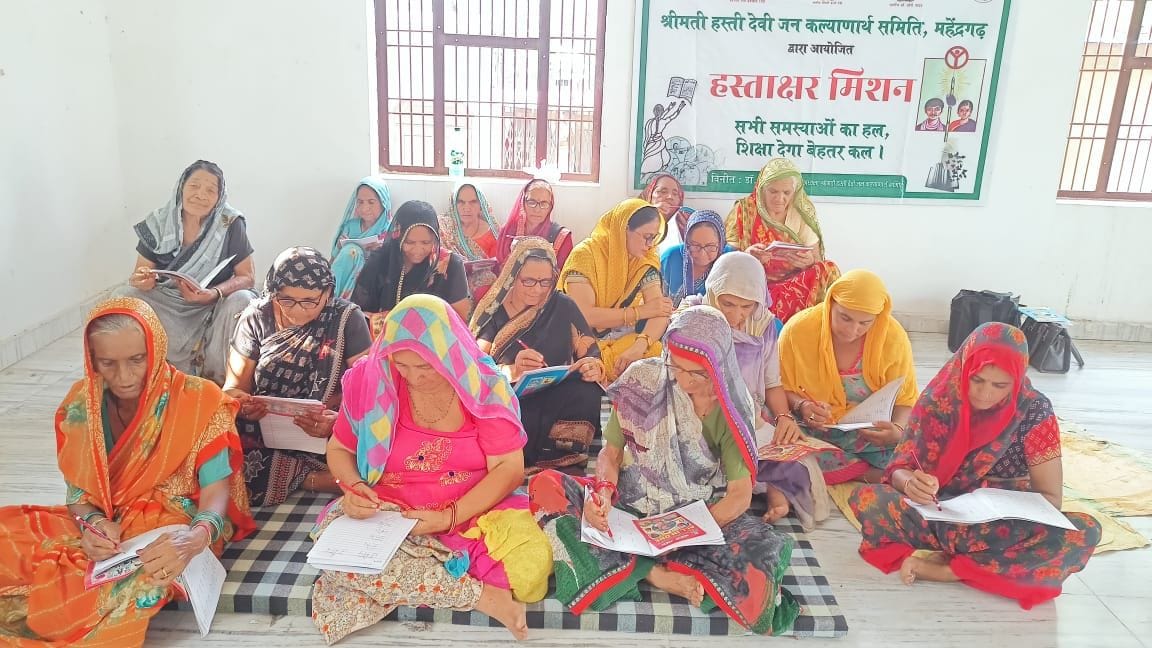 Illiterate elderly women are also learning how to sign by participating in the mission.