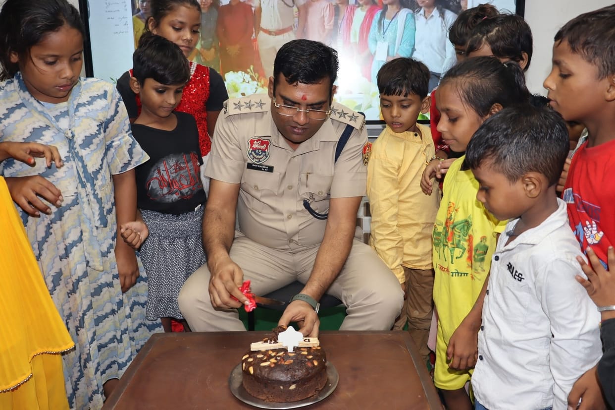 distributed materials to needy children