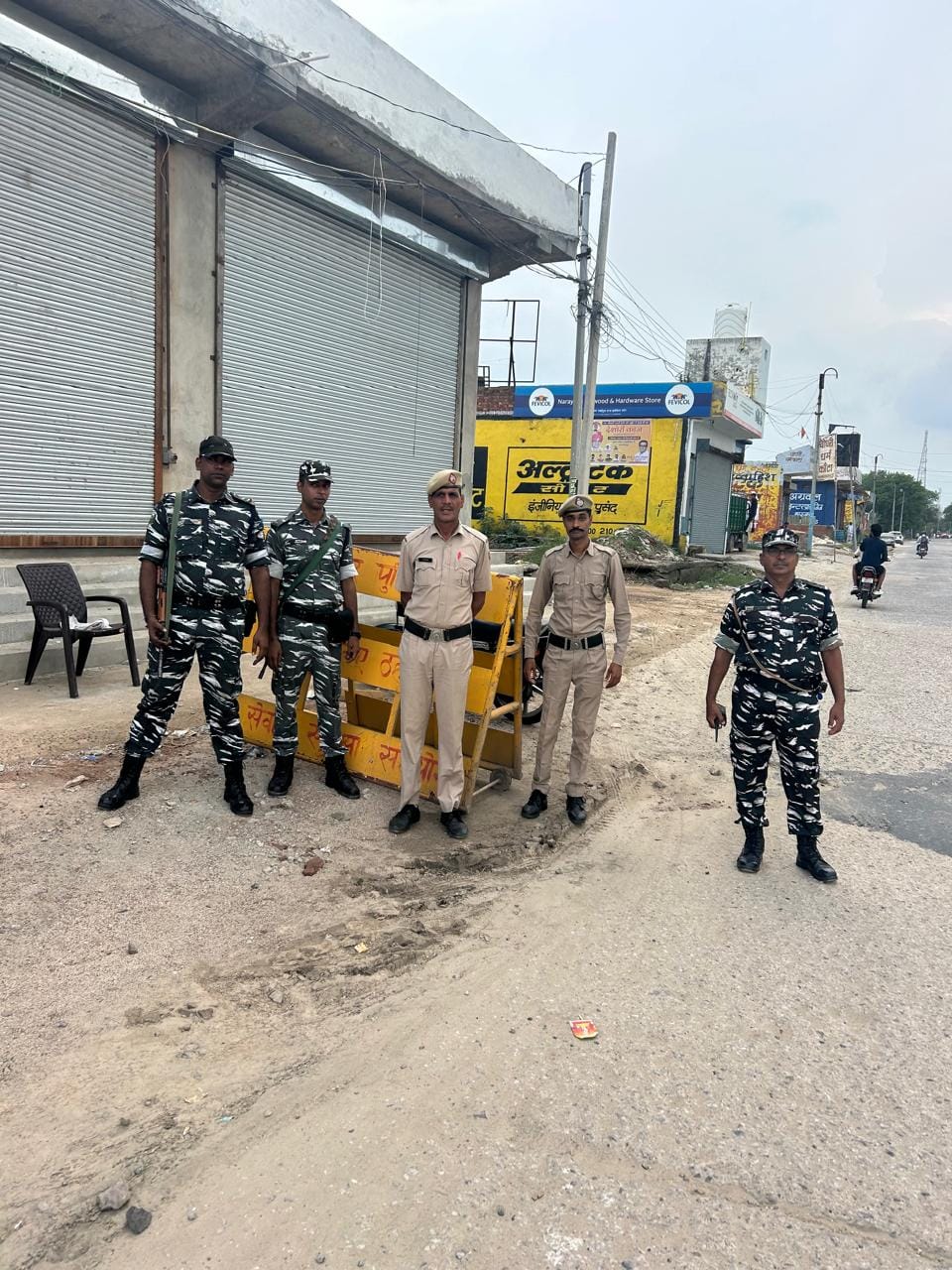 Checkpoints were set up at eight places in the city