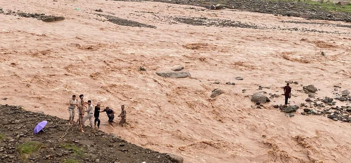 Police rescued a person trapped in Balad Khad