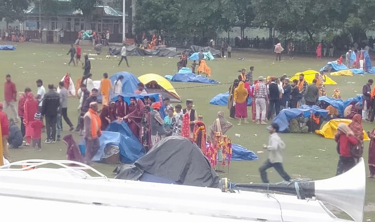 There are less tents in Chamba Chaugan, verandahs of government offices filled with Shiva devotees.