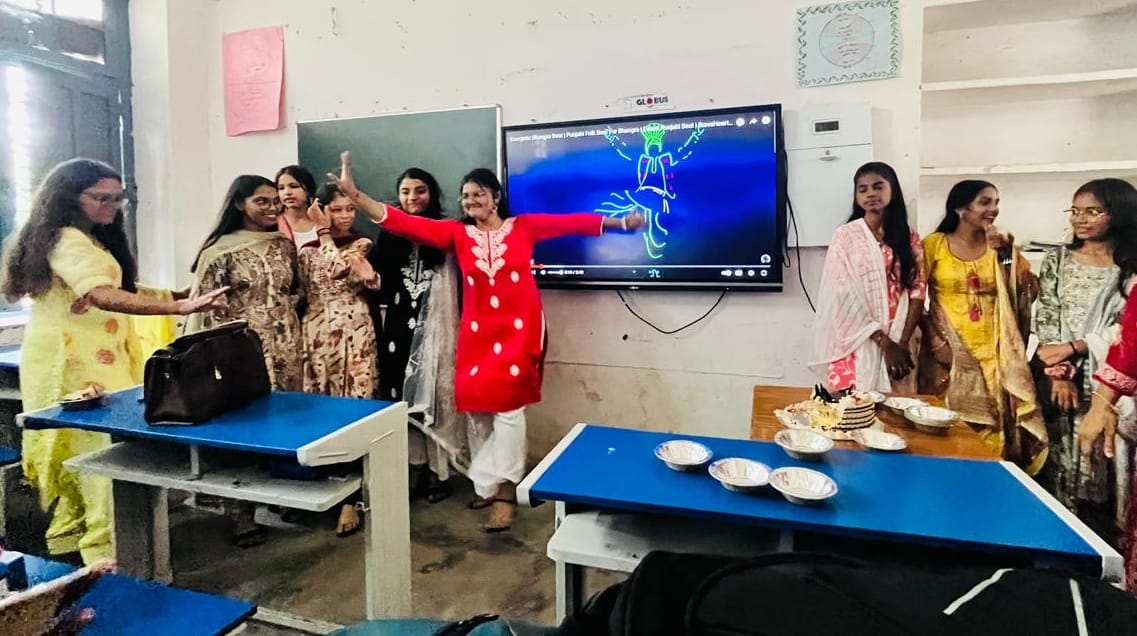 At some places students celebrated Teacher's Day by teaching and at other places by dancing.