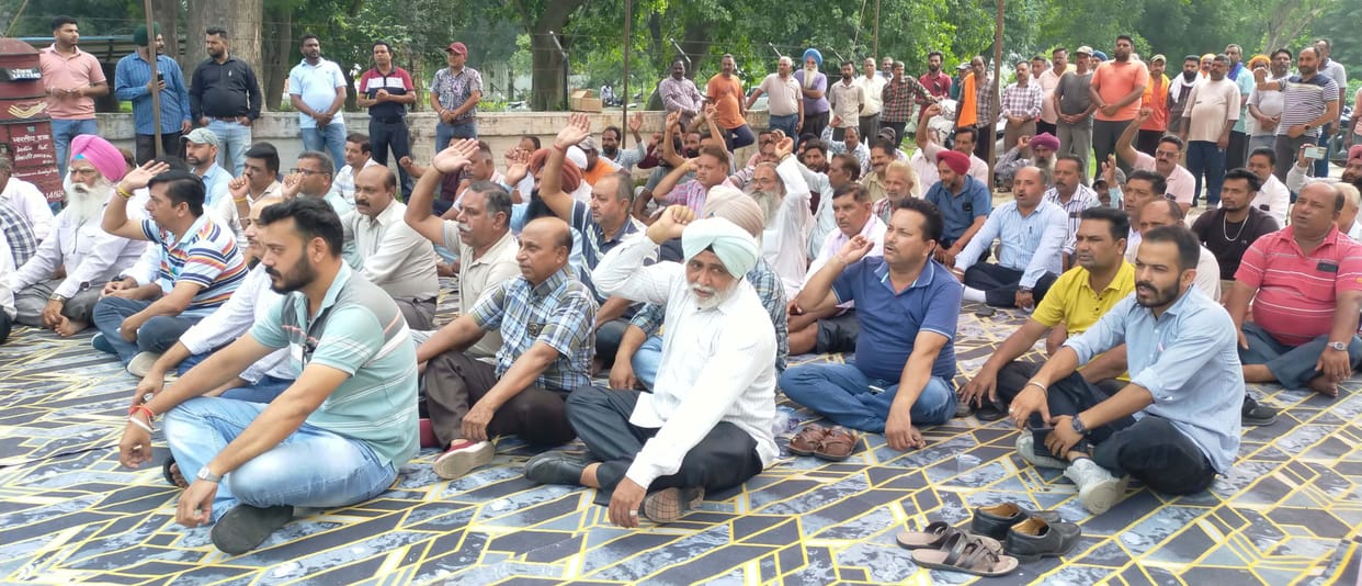 BBMB employees staged a protest with their demands