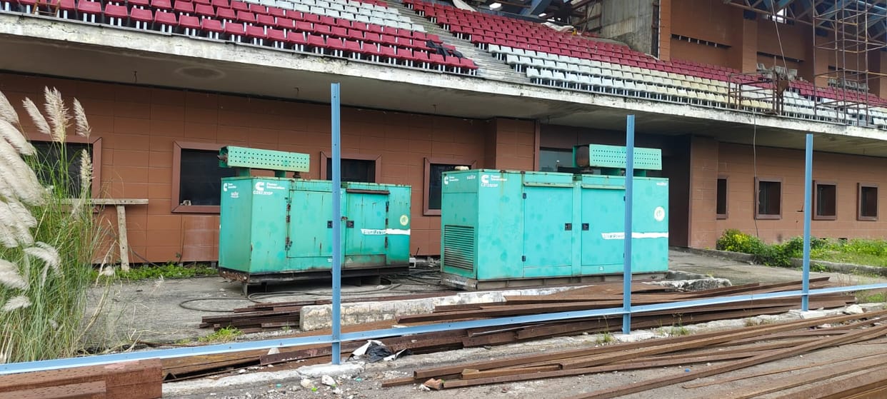Generators lying in War Heroes Stadium are becoming junk, darkness prevails