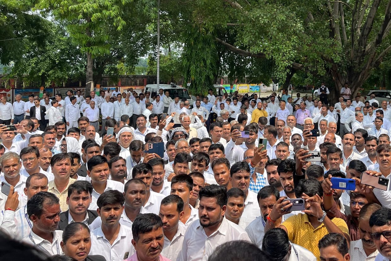 Advocates took to the streets in protest against the Kasganj incident