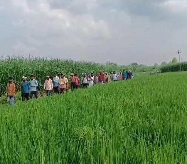 Tiger came in front of villagers carrying dead body for last rites