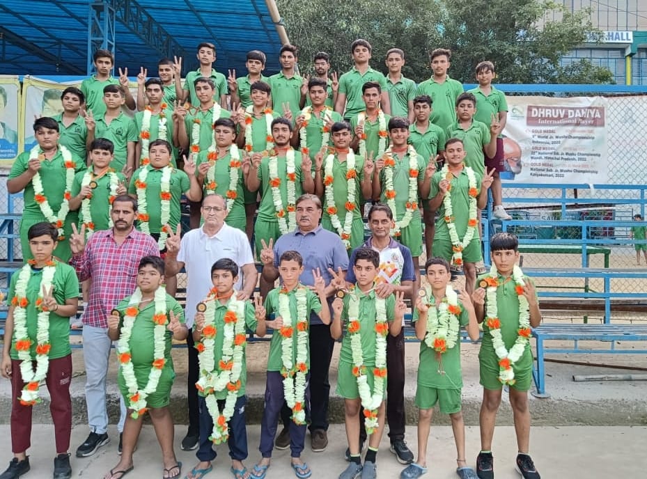 Medal winners were welcomed on their arrival at school