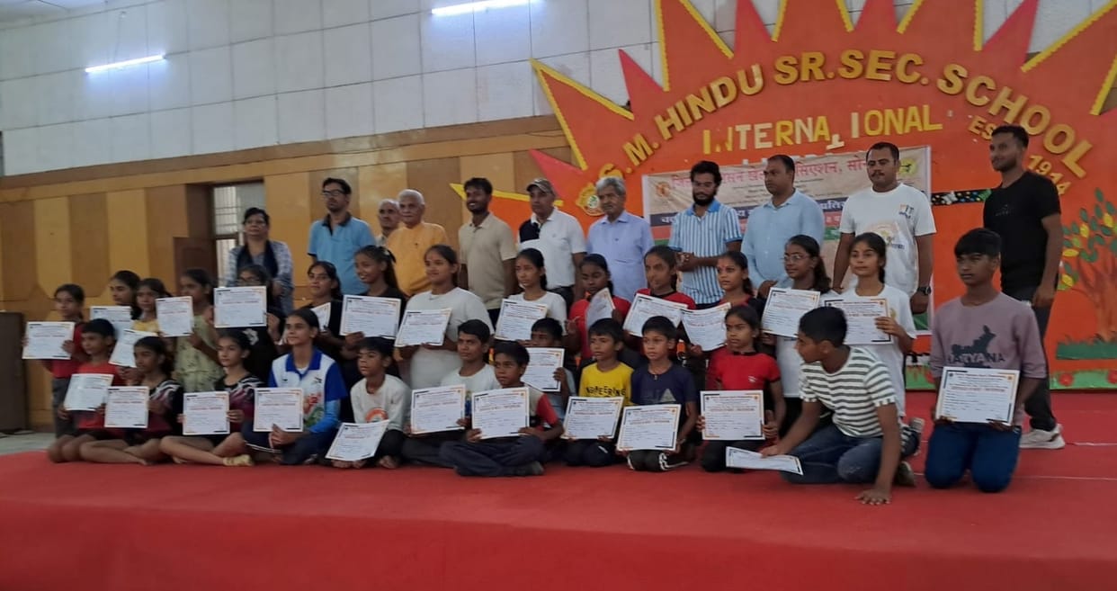 Players showed their talent in District Yogasana Sports Competition