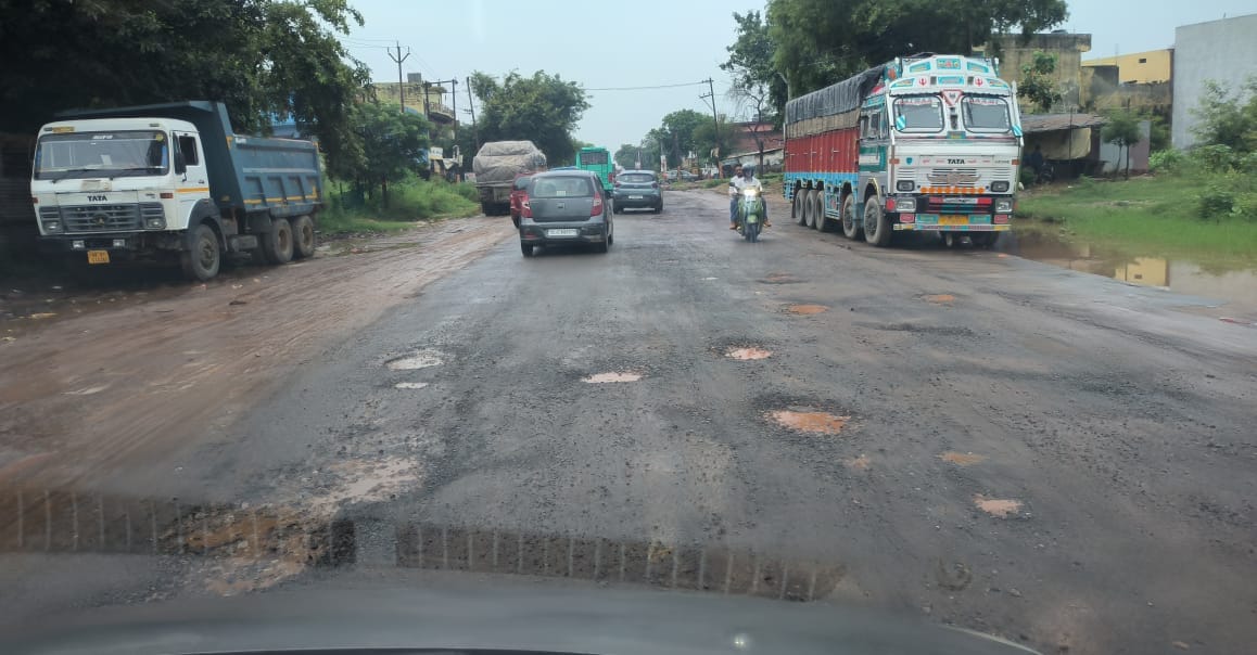 Road worth Rs 120 crore turned into potholes while being built