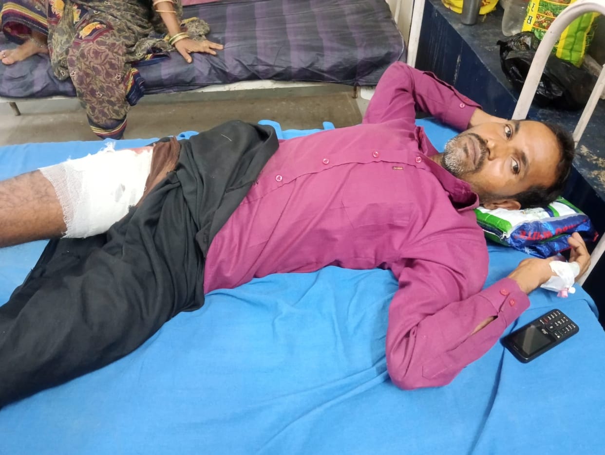 A farmer going to the field was attacked by a bear and injured