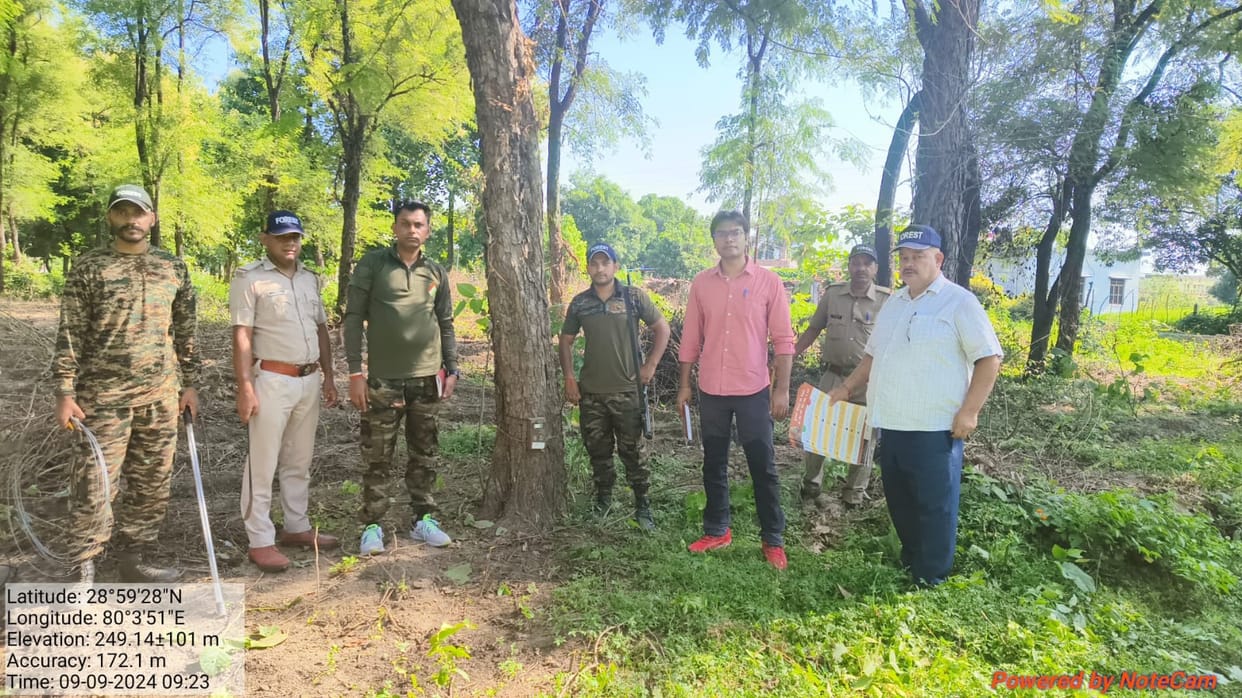 Forest. department. installed. trap cameras. Banbasa.