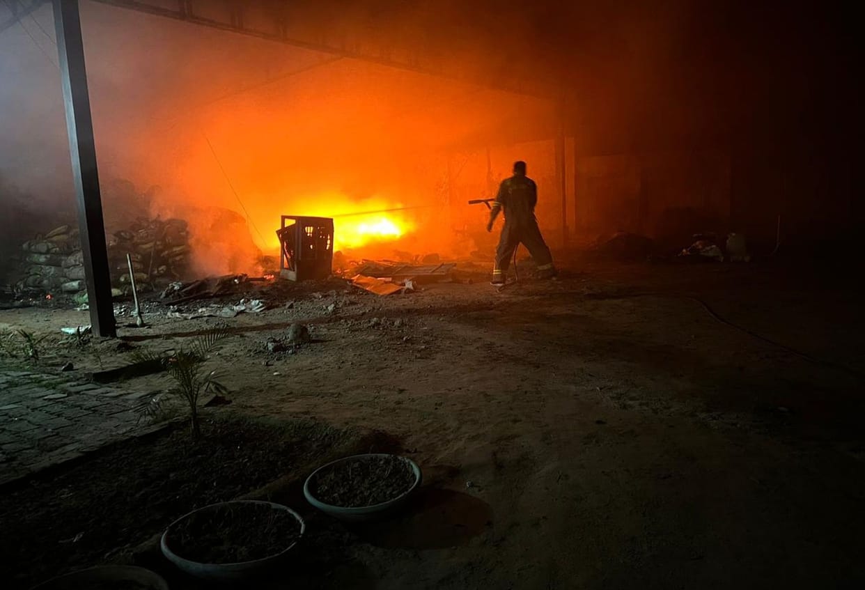Fire breaks out in construction company's warehouse, loss worth lakhs