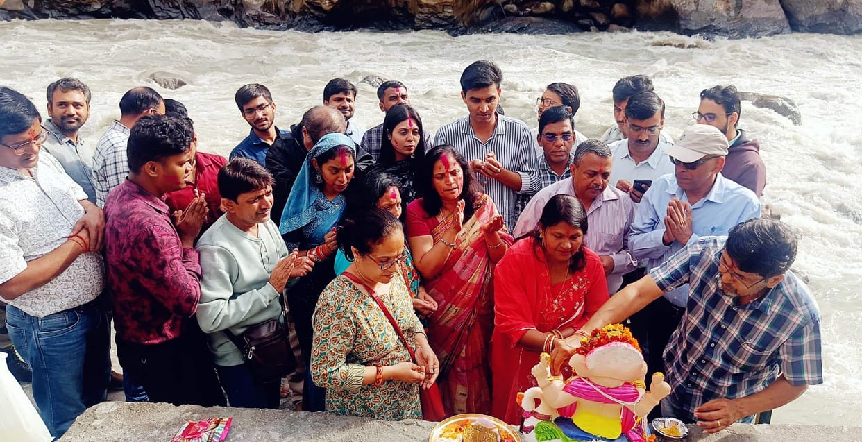 Idol immersion done with Ganpati Bappa Morya...