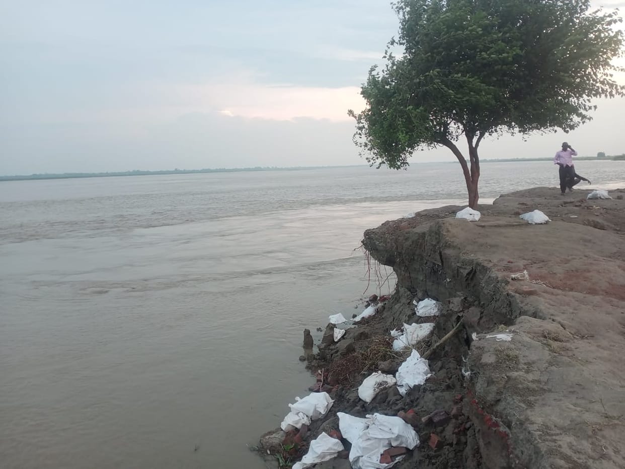 The water level of the river started decreasing, erosion also stopped