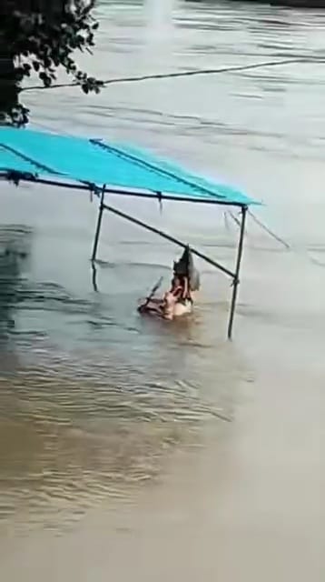 Damoh Ganesh idol immersed in water got immersed on its own, local people made a video