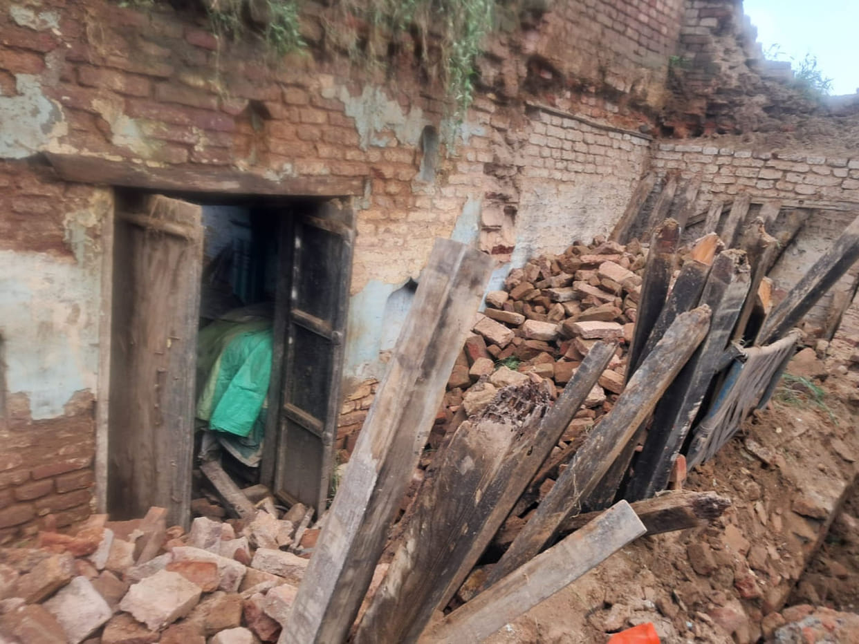 Wall collapses due to rain