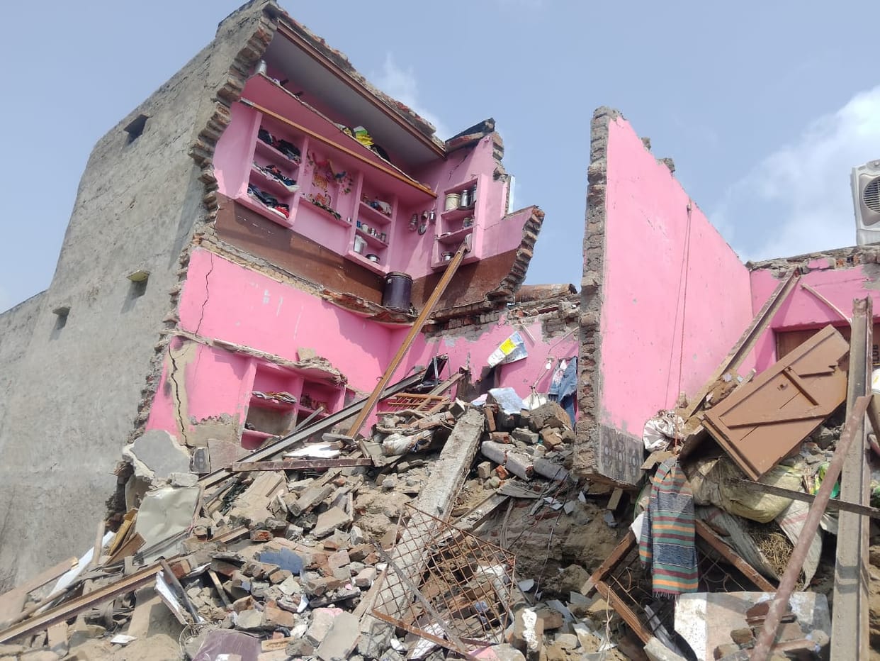 Two storey house collapses, three injured