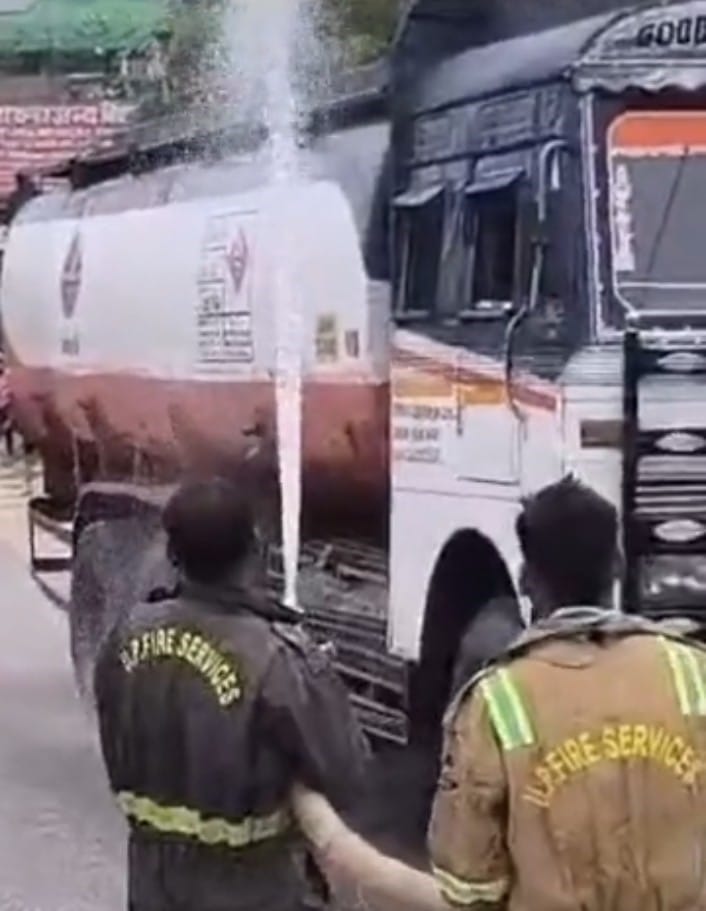 Petrol laden tanker touched electrical wires