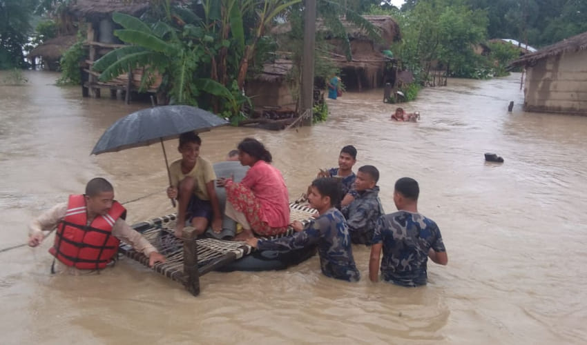 Two hundred houses filled with water, 636 people evacuated safely
