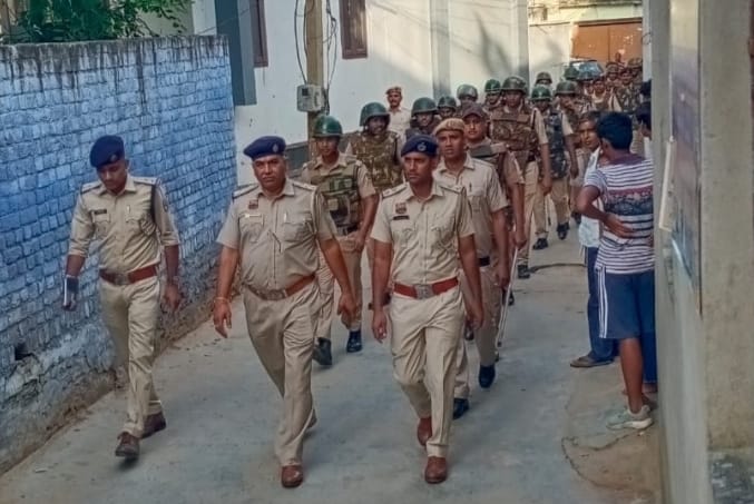 Police conducted flag march assuring security