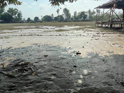 UP: A teacher walking on the banks of Yamuna in Baghpat drowned in the swamp, went inside the mud