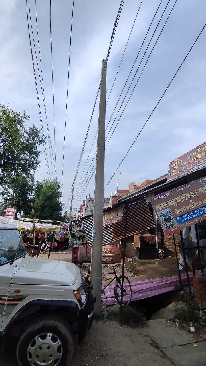 Poles were installed but cables were not run.