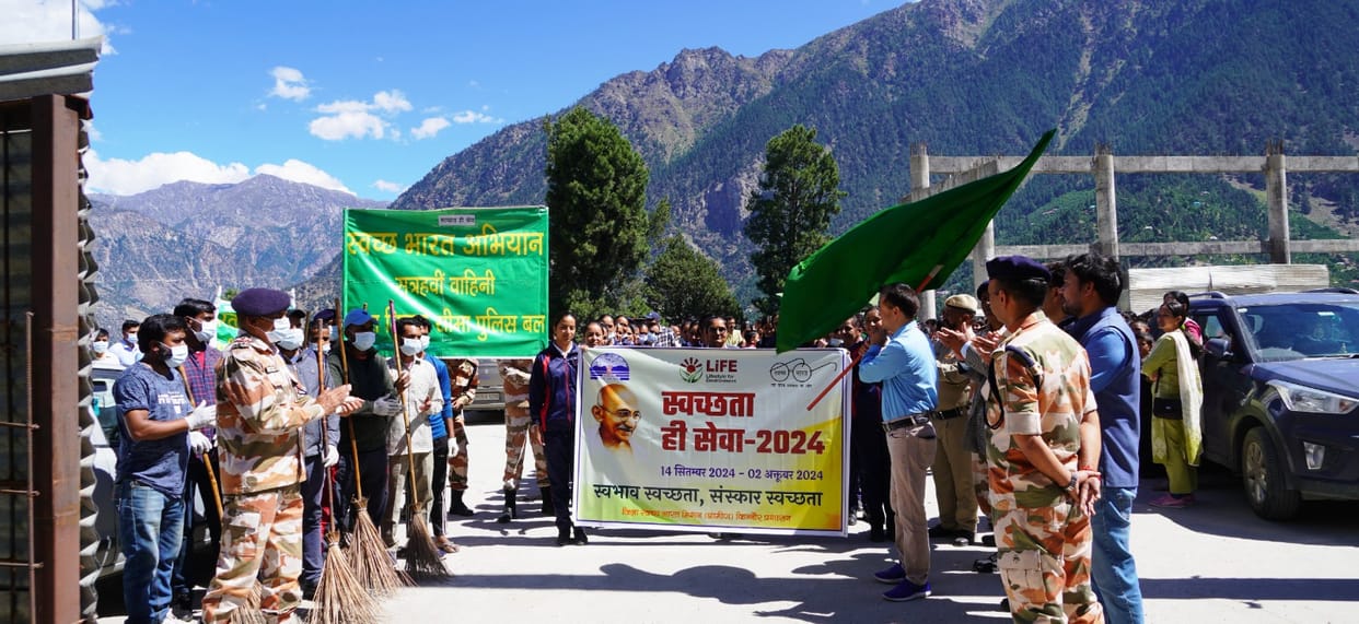Cleanliness campaign in Kinnaur, cleanliness rally in Ramlila Maidan Reckong Peo